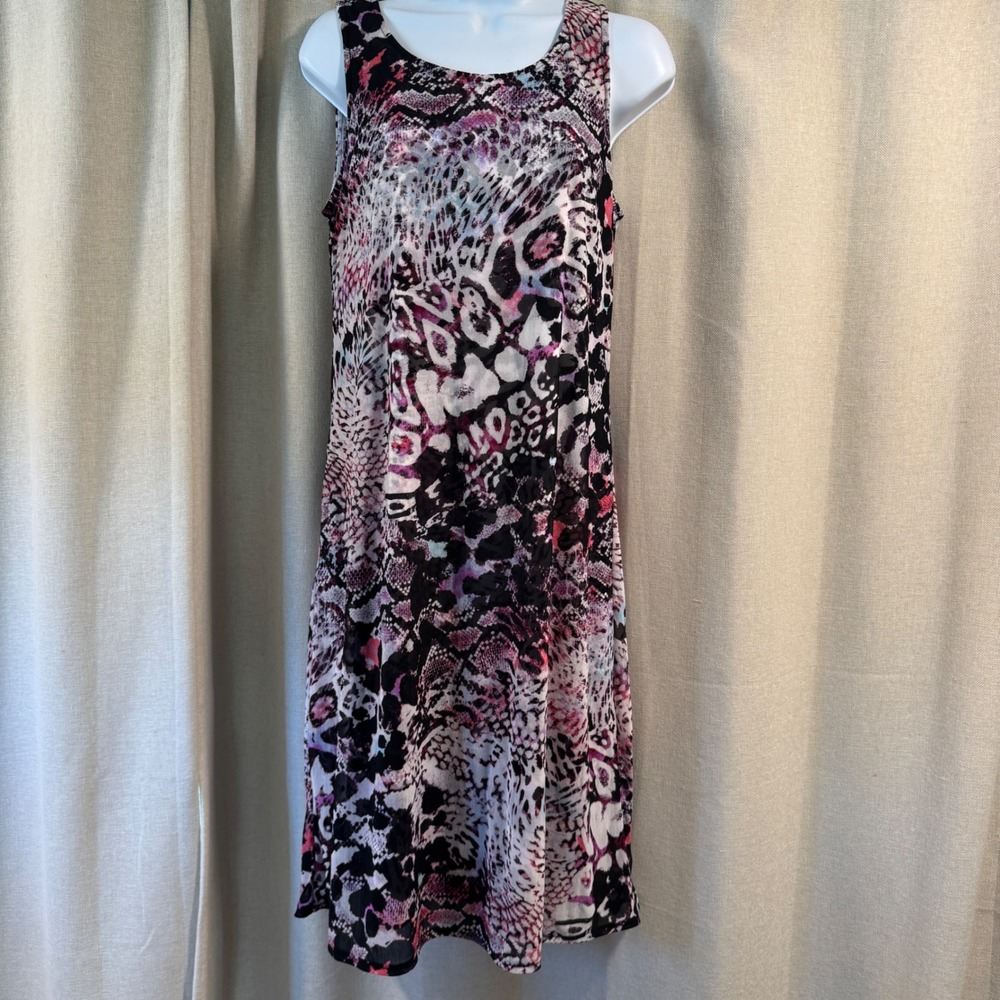 Dana Buchman Dress Snakeskin Leopard Print Midi‎ Womens M